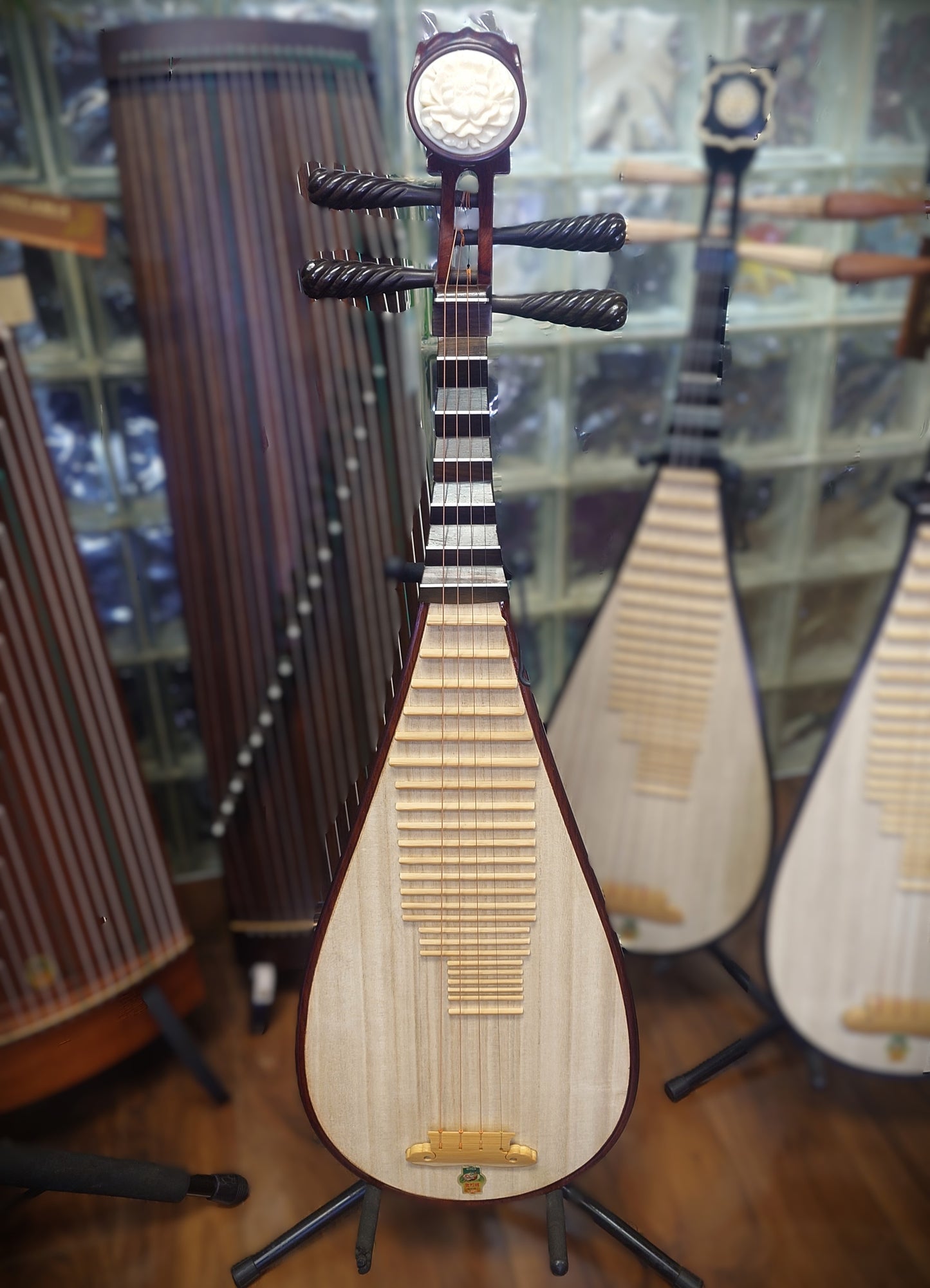 Dunhuang Collection Pipa Burmese Rosewood with Camel Bone